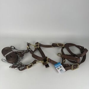 Heavy duty VALHOMA nylon Bridle/Halter/Bit Combination w/reins - Brown